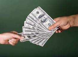 money changing hands