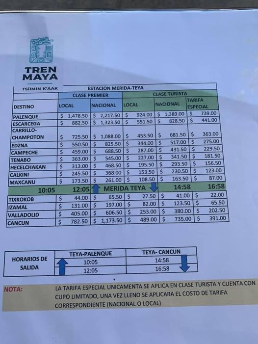 Tren Maya Pricing